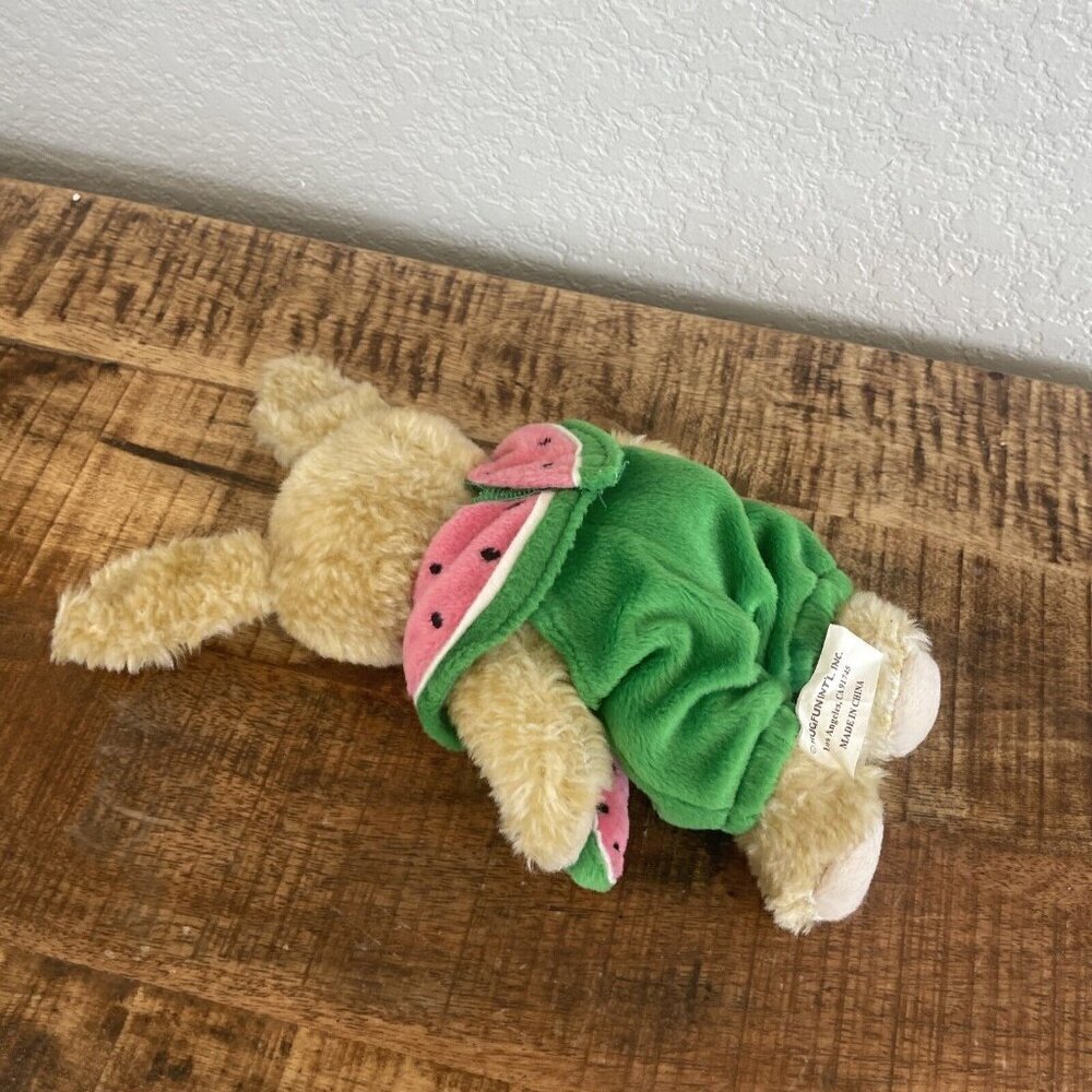 Hug Fun Bunny Rabbit Plush Stuffed Animal In Watermelon Outfit - Picture 5 of 8